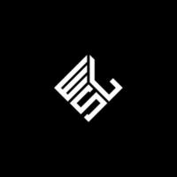 wls lettera logo design su sfondo nero. wls creative iniziali lettera logo concept. disegno della lettera di wls. vettore
