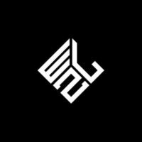 wlz lettera logo design su sfondo nero. wlz creative iniziali lettera logo concept. disegno della lettera wlz. vettore