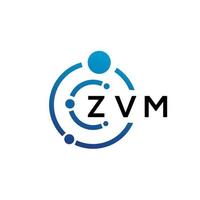 zvm lettera tecnologia logo design su sfondo bianco. zvm creative iniziali lettera it logo concept. disegno della lettera zvm. vettore