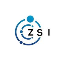 zsi lettera tecnologia logo design su sfondo bianco. zsi creative iniziali lettera it logo concept. disegno della lettera zsi. vettore