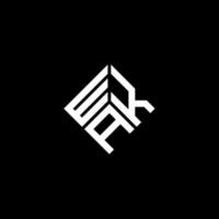 wka lettera logo design su sfondo nero. wka creative iniziali lettera logo concept. disegno della lettera wka. vettore