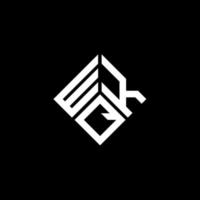 wkq lettera logo design su sfondo nero. wkq creative iniziali lettera logo concept. disegno della lettera wkq. vettore