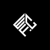 wcf lettera logo design su sfondo nero. wcf creative iniziali lettera logo concept. disegno della lettera wcf. vettore