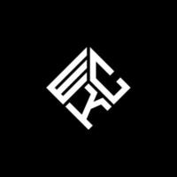 wkc lettera logo design su sfondo nero. wkc creative iniziali lettera logo concept. disegno della lettera wkc. vettore