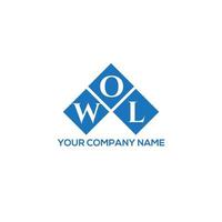 wol creative iniziali lettera logo concept. wol lettera design.wol lettera logo design su sfondo bianco. wol creative iniziali lettera logo concept. disegno della lettera di lupo. vettore