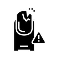 illustrazione vettoriale dell'icona del glifo dell'unghia rotta
