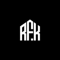 design del logo della lettera rfk su sfondo nero. rfk creative iniziali lettera logo concept. disegno della lettera rfk. vettore