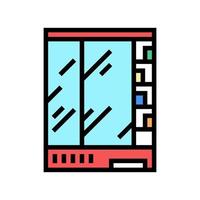 illustrazione piatta del vettore dell'icona del colore del frigorifero del supermercato