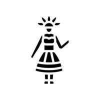 illustrazione vettoriale dell'icona del glifo donna fiesta