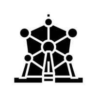 illustrazione vettoriale dell'icona del glifo del monumento di atomium