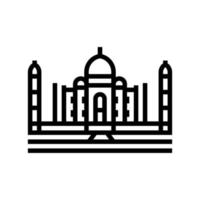 illustrazione vettoriale dell'icona della linea taj mahal