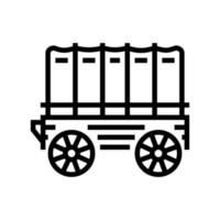 illustrazione vettoriale dell'icona della linea del rimorchio del carro