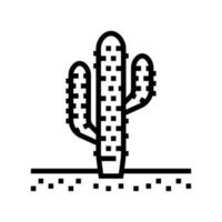 illustrazione vettoriale dell'icona della linea della pianta occidentale del cactus