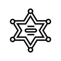 illustrazione vettoriale dell'icona della linea dello sceriffo del badge