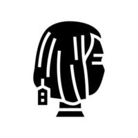 illustrazione vettoriale dell'icona del glifo della procedura della parrucca