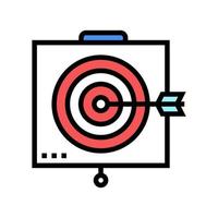freccia sull'illustrazione vettoriale dell'icona del colore target