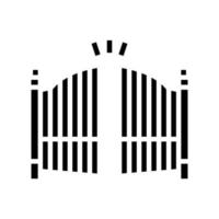 illustrazione vettoriale dell'icona del glifo del cancello automatico