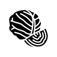 illustrazione vettoriale dell'icona del glifo vegetale sano di cavolo