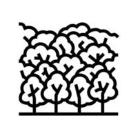 illustrazione vettoriale dell'icona della linea fogliare della foresta
