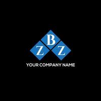 zbz lettera logo design su sfondo nero. zbz iniziali creative lettera logo concept. disegno della lettera zbz. vettore