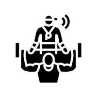 illustrazione vettoriale dell'icona del glifo del personal trainer