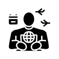 illustrazione vettoriale dell'icona del glifo del pianificatore di viaggio