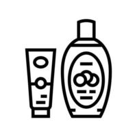 cosmetici con cetriolo ingrediente linea icona illustrazione vettoriale