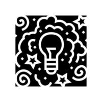 illustrazione vettoriale dell'icona del glifo della lampadina creativa
