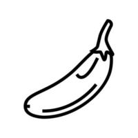 illustrazione vettoriale dell'icona della linea bianca delle melanzane