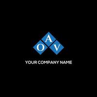 oav lettera logo design su sfondo nero. oav creative iniziali lettera logo concept. disegno della lettera oav. vettore