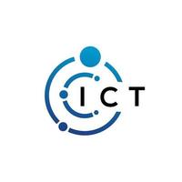 design del logo della tecnologia della lettera ict su sfondo bianco. ict creative iniziali lettera it logo concept. disegno della lettera ict. vettore