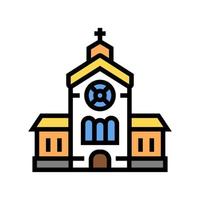 illustrazione isolata del vettore dell'icona del colore dell'edificio della chiesa