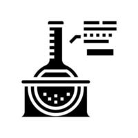 liquido chimico nell'illustrazione isolata del vettore dell'icona del glifo della lampadina