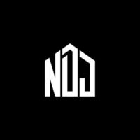 ndj lettera design.ndj lettera logo design su sfondo nero. ndj creative iniziali lettera logo concept. ndj lettera design.ndj lettera logo design su sfondo nero. n vettore