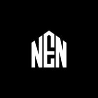 nen lettera design.nen lettera logo design su sfondo nero. nen creative iniziali lettera logo concept. nen lettera design.nen lettera logo design su sfondo nero. n vettore