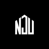 nju lettera design.nju lettera logo design su sfondo nero. nju creative iniziali lettera logo concept. nju lettera design.nju lettera logo design su sfondo nero. n vettore