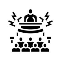 illustrazione vettoriale dell'icona del glifo di boicottaggio politico