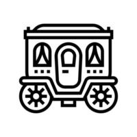 illustrazione vettoriale dell'icona della linea di trasporto delle fiabe del carrello