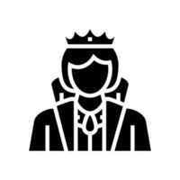 illustrazione vettoriale dell'icona del glifo della fiaba della regina