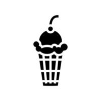 illustrazione vettoriale dell'icona del glifo con gelato alla ciliegia