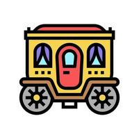 illustrazione vettoriale dell'icona del colore del trasporto della fiaba del carrello