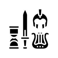 illustrazione vettoriale dell'icona del glifo del tesoro degli oggetti d'antiquariato