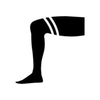 illustrazione isolata del vettore dell'icona del glifo della calza del ginocchio