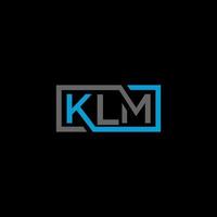klm lettera logo design su sfondo nero. klm creative iniziali lettera logo concept. disegno della lettera klm. vettore