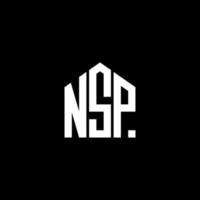 design della lettera nsp. design del logo della lettera nsp su sfondo nero. nsp creative iniziali lettera logo concept. design della lettera nsp. design del logo della lettera nsp su sfondo nero. n vettore