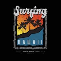 design della maglietta di vettore di tipografia hawaii
