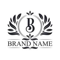 modello di design del logo della lettera b di lusso ed elegante. vettore