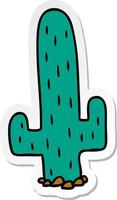 adesivo cartone animato doodle di un cactus vettore