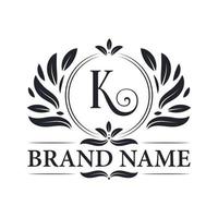design del logo della lettera k di lusso vintage dorato. vettore