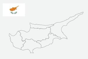 mappa e bandiera di cipro vettore
